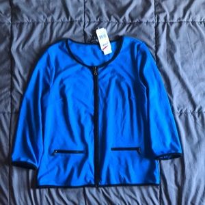 Spense mermaid blue medium long sleeve new dimensions zip up light jacket